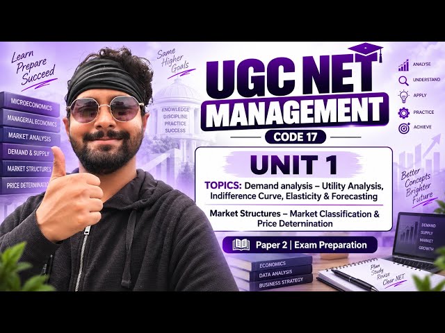 UGC NET Management Code 17 | Unit 1 Topics: Demand Analysis and Market Structure