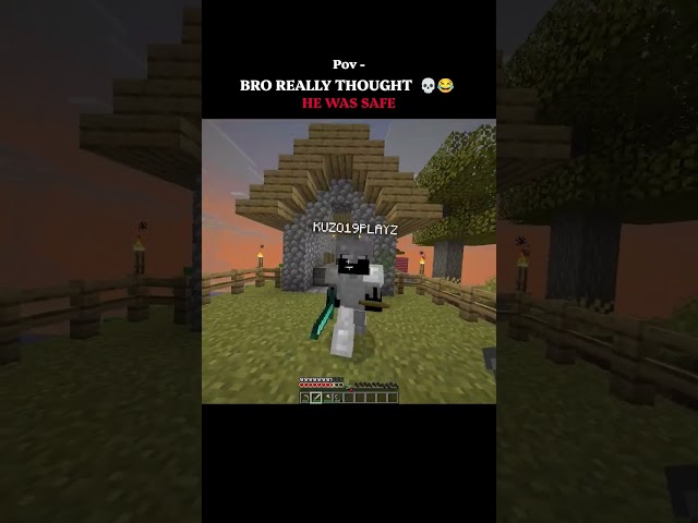 BRO REALLY THOUGHT HE WAS SAFE 💀😂 #minecraftshorts #minecraftmemes dr donut