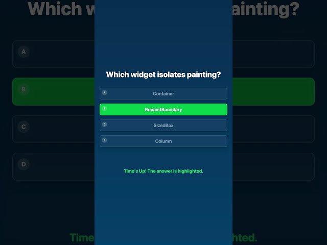 Flutter Performance Quiz - Const, RepaintBoundary & More