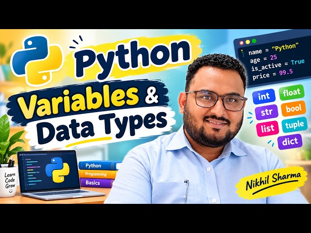 Python Variables and Data Types | Variable Naming Rule | Python Programming Course | Python Basics