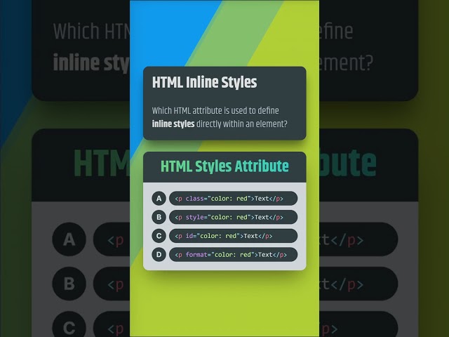 HTML Inline Styles Quiz: Can you pick the right attribute? 🤔 #HTML #Coding #WebDev