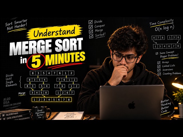 Understand Merge Sort In 5 mins : DSA in Java : Dsa in C++ : Placement Interviews: Part 2