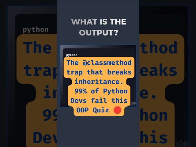 The hardest @classmethod interview question you will ever see. #pythonforbeginners