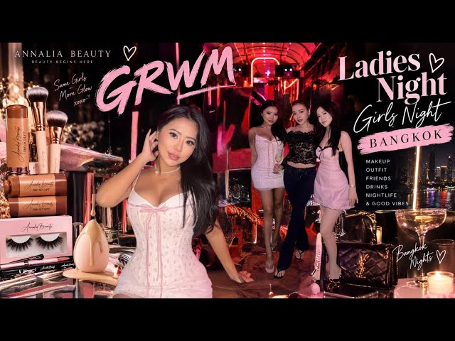 My FIRST Full Face Makeup Tutorial 🎀 Doll Eye Makeup + GRWM for Girls’ Night in Bangkok