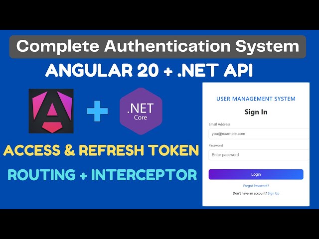 Angular 20 + .NET Web API | JWT Authentication with Access & Refresh Tokens | Login & Routing