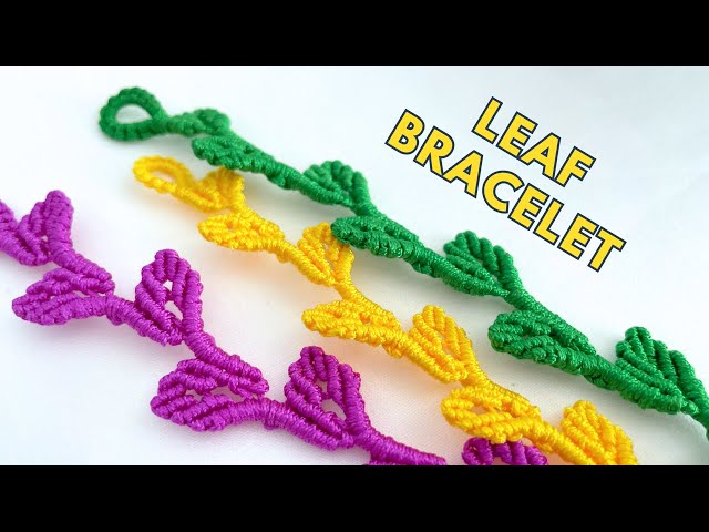 🌿 How to Make a Wavy Leaves Bracelet | Stunning Macrame Leaf Tutorial!