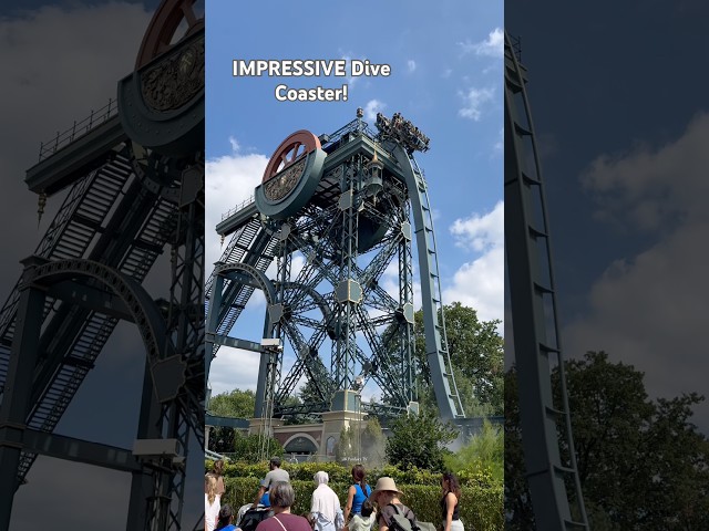 Very Impressive Dive Coaster -  Baron 1898 at Efteling 🤩🎢 #rollercoaster #efteling #shorts
