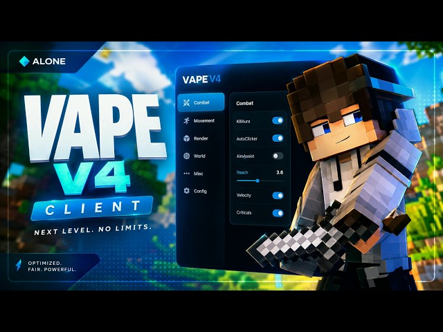 ⚡ Free Vape V4 - Best Ghost Minecraft Hacked Client for PvP in 2026! (1.8.9 - 1.21.11+)