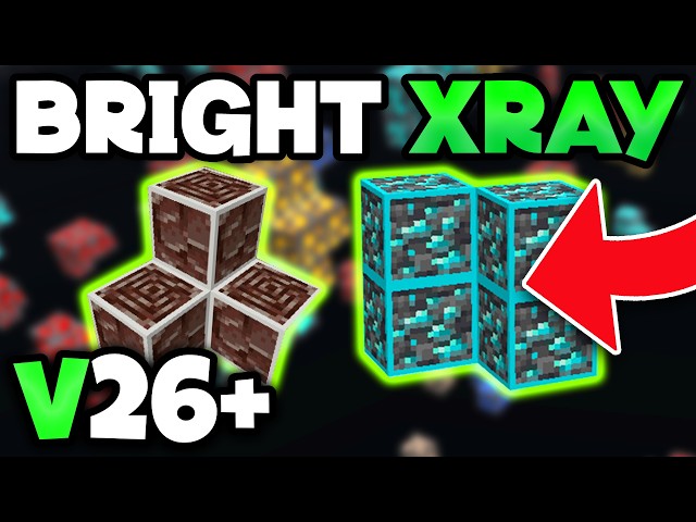 How to Get/Use BRIGHT X-RAY on Minecraft Bedrock v26+ (EASY) XRAY Texture Pack