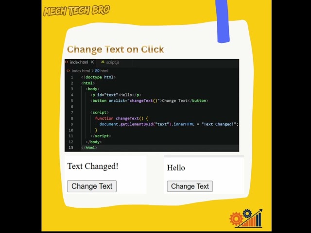 JavaScript DOM Magic ✨ Change HTML Text with Button Click