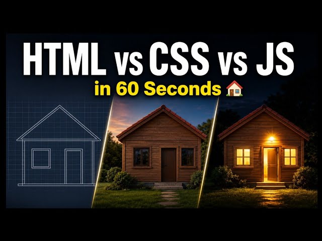 HTML vs CSS vs JavaScript in 60 Seconds (Explained With a House 🏠)