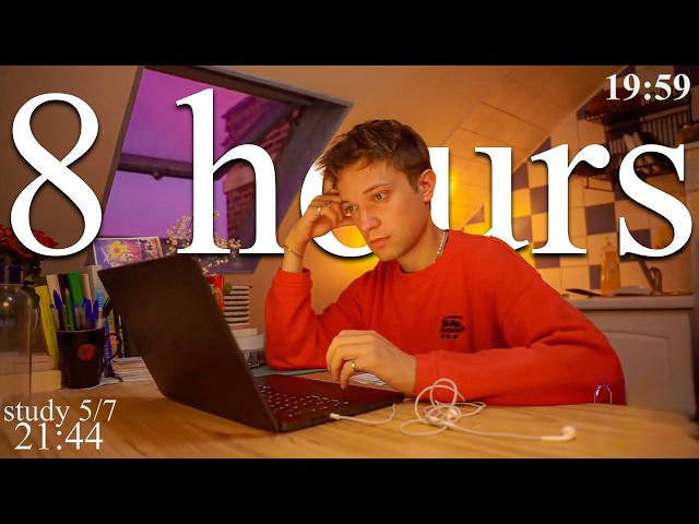 LIVE | 8-HOUR study with me in Paris📚⛈️ rain sounds & pomodoro timer 60 & 10