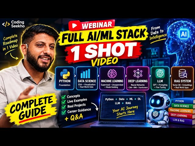 AI & ML COMPLETE COURSE 🔥 From ZERO to AI | Beginners One Shot | Coding Seekho | Python Full Stack