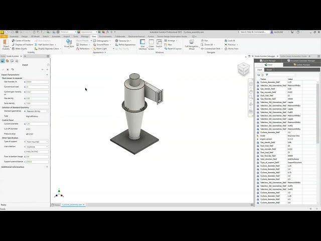 AI boosting CAD Automation on a cyclone configuration - Autodesk Inventor