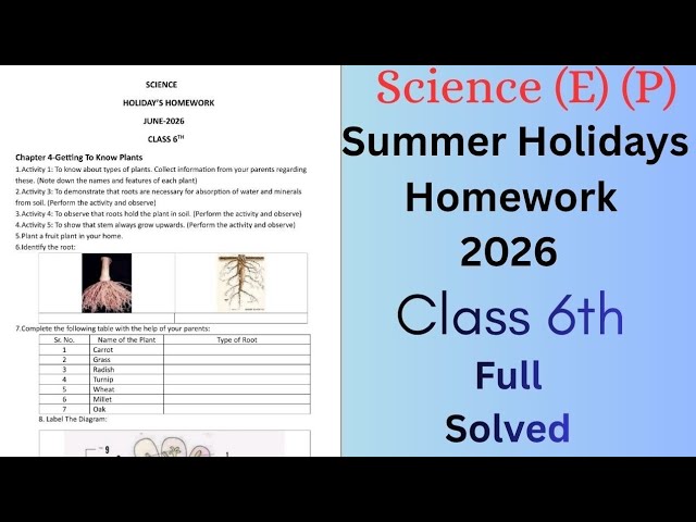 PSEB Class 6th Science holiday homework 2026 | 6th class Science holiday homework June 2026 #pseb 