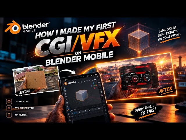 HOW I MADE MY FIRST CGI/VFX ON BLENDER MOBILE V5.0 #blender #blendertutorial #vfx #cgi #shorts 