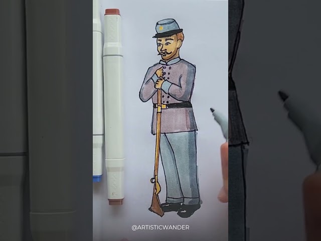Learn To Draw A Civil War Confederate Soldier | Beginner and Kid Artist Friendly!