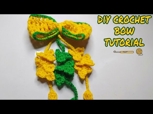 ​How to Crochet a Bow with Leaves & Flowers (Easy DIY Tutorial!) | Hanging Flowers & Clovers