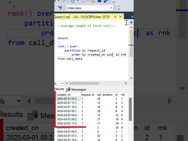 SQL Interview Question - SALESFORCE - RANK