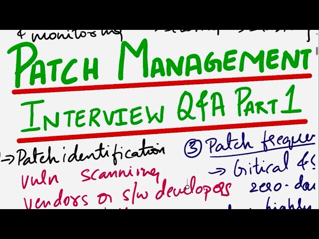 Patch Management Interview Questions and Answers| Part 1|Cybersecurity Interview Questions & Answers