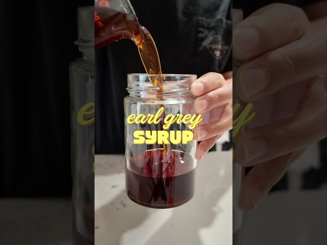 easy earl grey syrup recipe for my matcha lattes 🍵#homemade #earlgreysyrup #recipe #shorts
