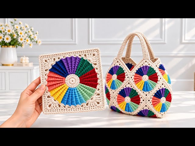 Don't Miss This! 🌸 Easy Crochet Flower Motif Bag | Coaster, Table Runner & Blanket Pattern Tutorial