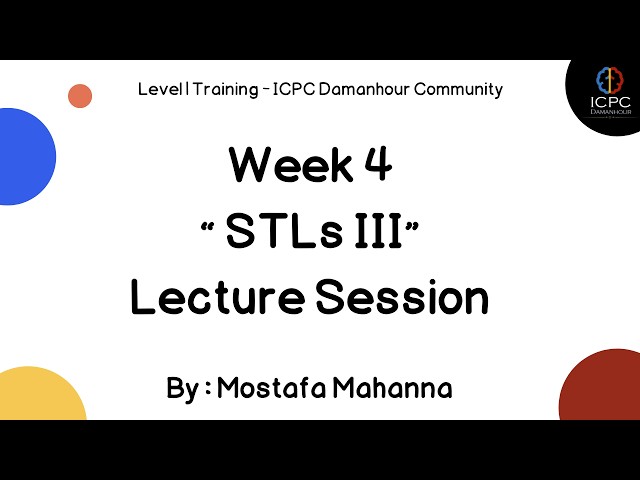 STls III | Lecture Session (level 1 2026) | ICPC Damanhour