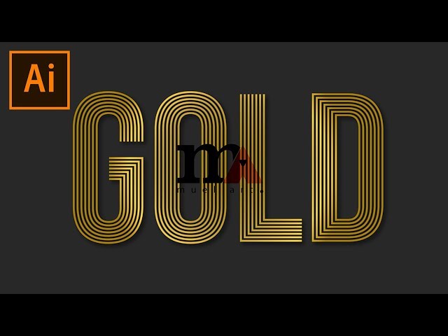 Create A Gold Line Text - Adobe Illustrator Tutorial 2019