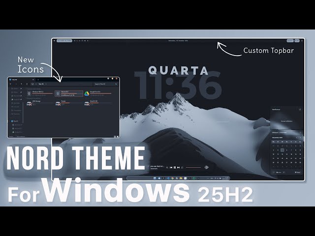 I turned the New Windows 25H2 into a SUPER clean  Nord style setup!