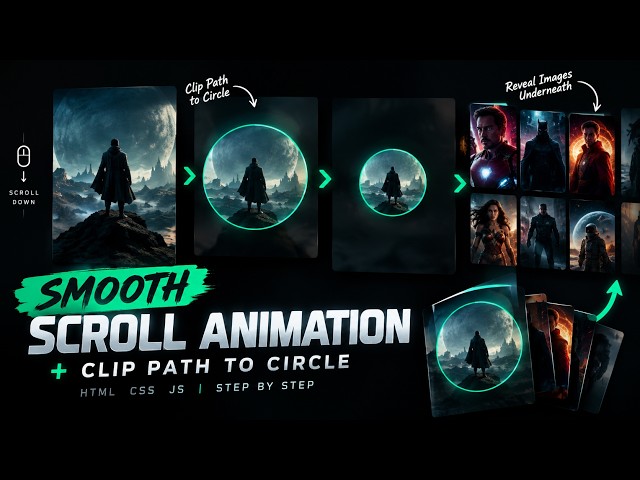 🌀 Smooth Scroll Landing Page Animation | Turn an Image into a Clip-Path Circle 🚀