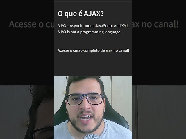 O que é Ajax? Curso completo de ajax! Se inscreva pra mais #shorts #ajax #programação #javascript #1