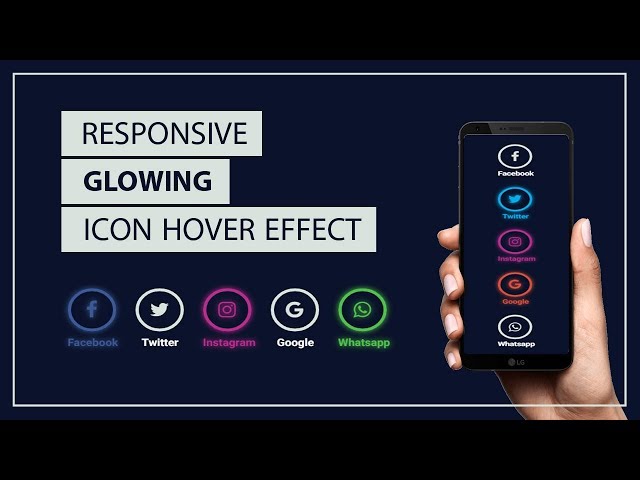 Glowing Social icons hover effect - Icon Hover Effects - CSS Icon hover effect - font awesome icons