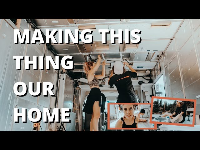 AMBULANCE CONVERSION CONTINUES! (eps. 2) | Installing Vinyl Flooring & a Roof Vent in Our DIY Camper