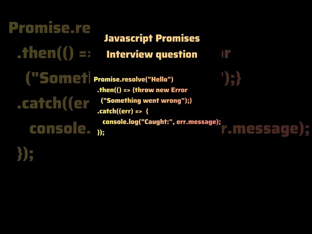 Javascript Promises interview question #javascriptinterview