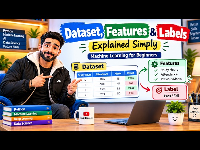 Dataset, Features & Labels Explained Simply | Machine Learning for Beginners