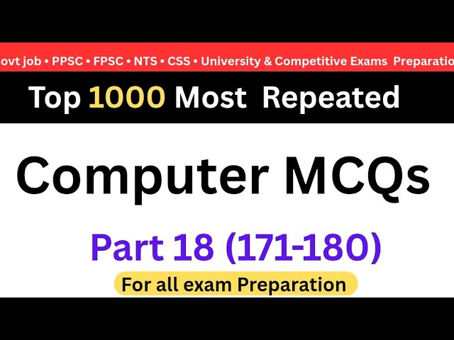 Computer Fundamentals MCQs Part 18 (171-180) | Operating System & Memory Management Quiz