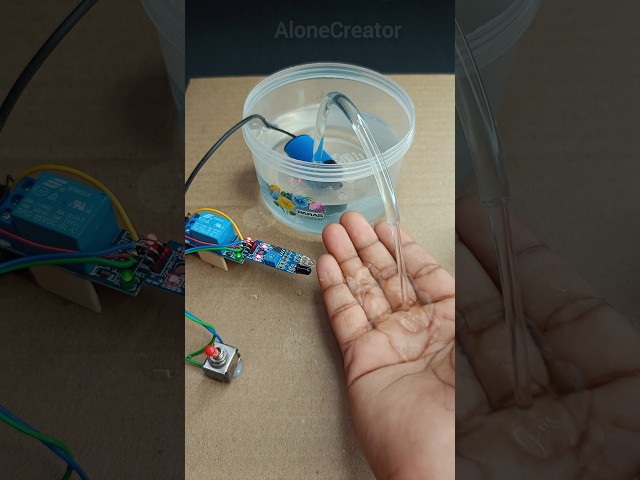 DIY Automatic Water Tap Using IR Sensor! #dcmotor #tech #schoolproject