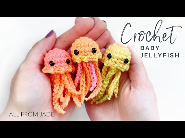 BEGINNER FRIENDLY - Crochet baby jellyfish tutorial *NO SEWING REQUIRED* (step by step) RIGHT-HANDED