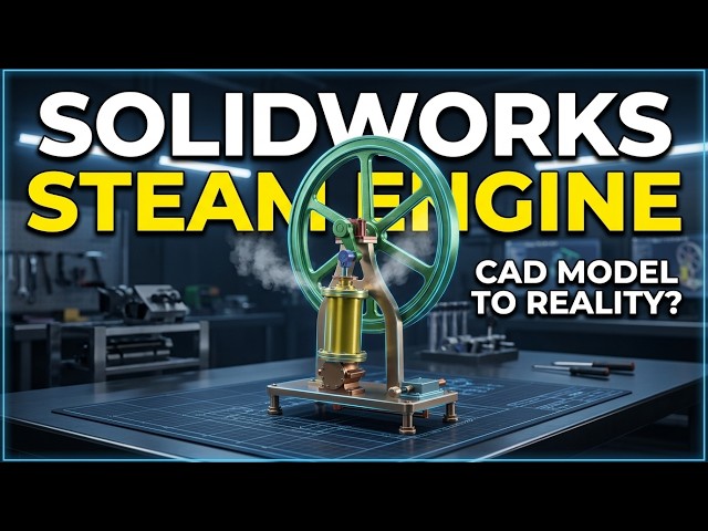 SOLIDWORKS Single Cylinder Steam Engine | Relaxing CAD & 3D Modeling (No Voiceover)