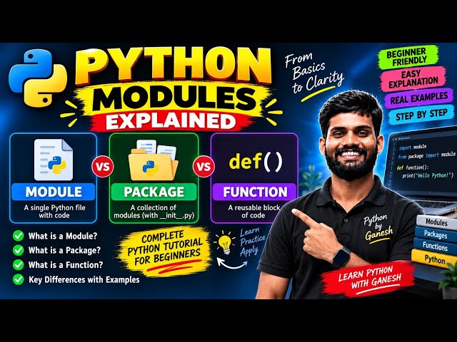 Python Modules Explained | Modules vs Packages vs Functions | Complete Python Tutorial for Beginners