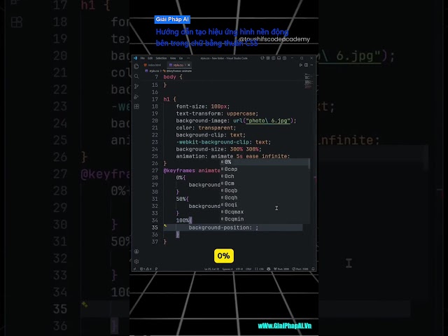 Hướng dẫn tạo hiệu ứng hình nền động bên trong chữ bằng thuần CSS
