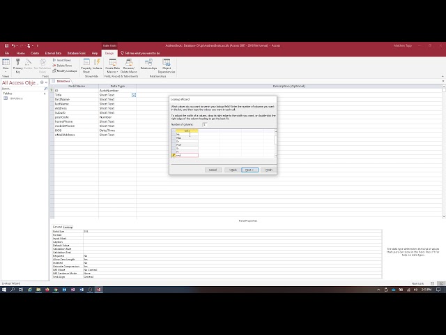 4 Drop Down lists
