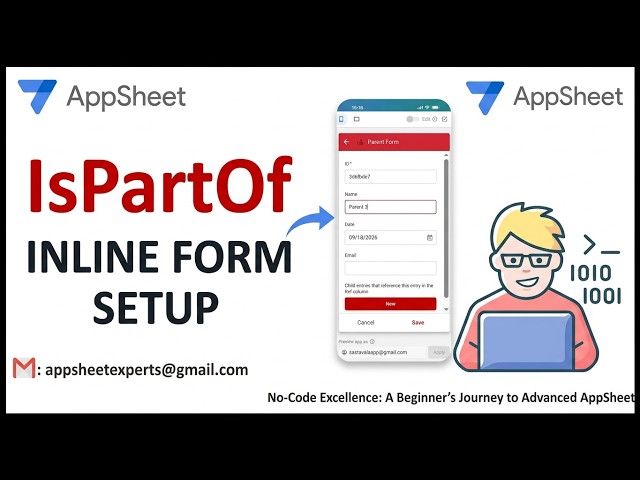 How to Use "IsPartOf" in AppSheet | Parent-Child Table Relationship Explained | #appsheet | #google