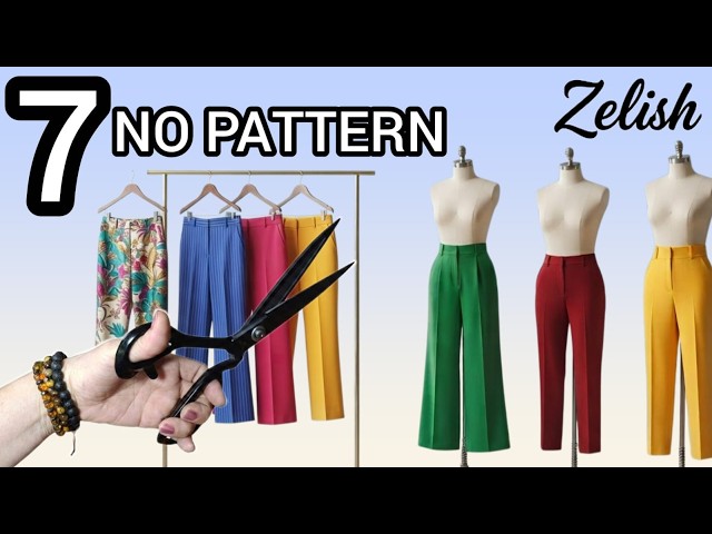 Sew 7 Pants for $50: No Pattern, Fits All Sizes (38-48)✂️
