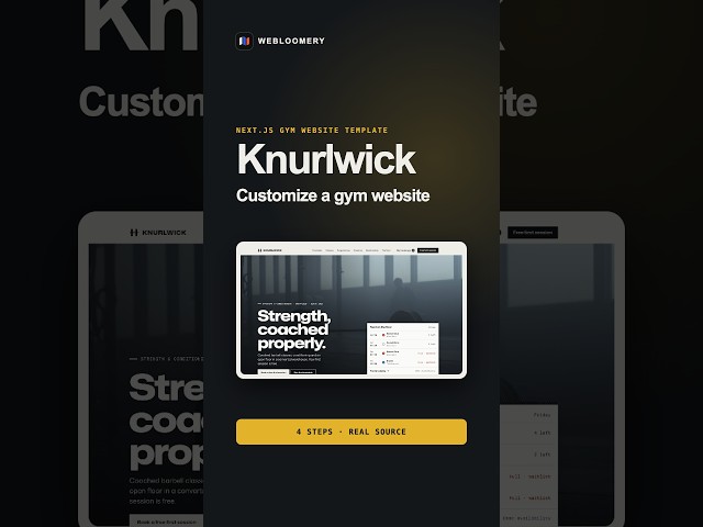 Customize a Next.js Gym Website Template in 4 Steps | Knurlwick #Shorts