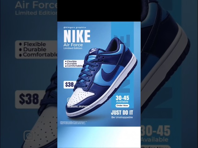 Sneaker Banner Design Kaise Banaye in Photoshop | Nike Style Ad Design #sneakers