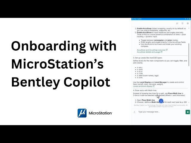 What's New in MicroStation 2026: Onboarding with Bentley Copilot