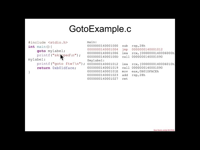 Control Flow: GotoExample.c Intro - Architecture 1001: x86-64 Assembly