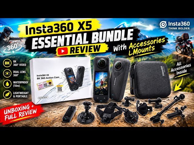 Insta360 X5 Essential Bundle 8K 360 Action Camera | Best Price in India