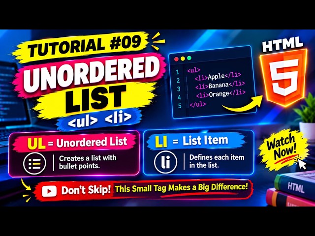 HTML Lists Explained: Mastering ul and li Tags in 5 Minutes #Urdu #Hindi #Html #webdevelopment #like